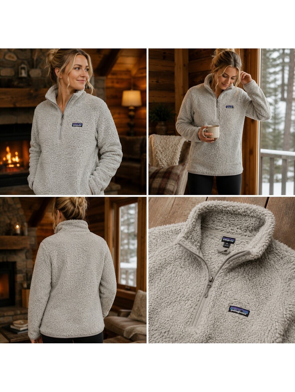 Patagonia Women's Medium Quarter Zip Los Gatos Gray Fleece Sweater. Super Soft. - Picture 7 of 8